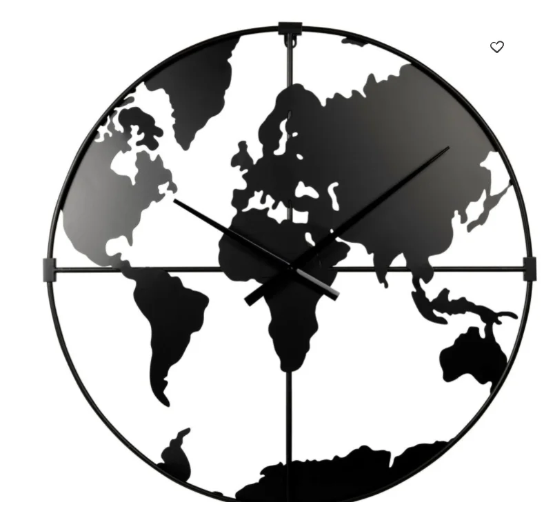 clock world  map interior factory price wooden wall clock home decor for sale