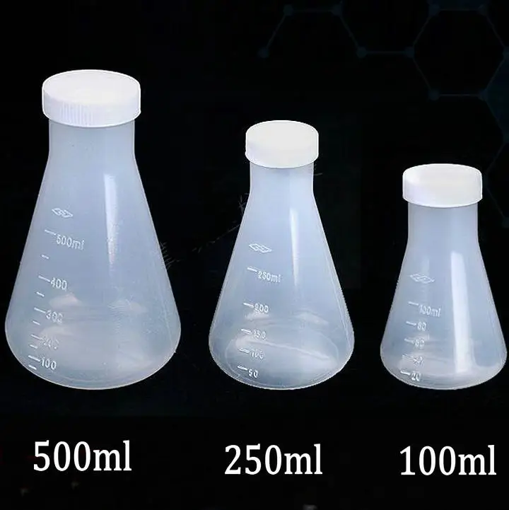 Plastic Conical Flask Narrow Neck Erlenmeyer Flask For Chemistry Biological
