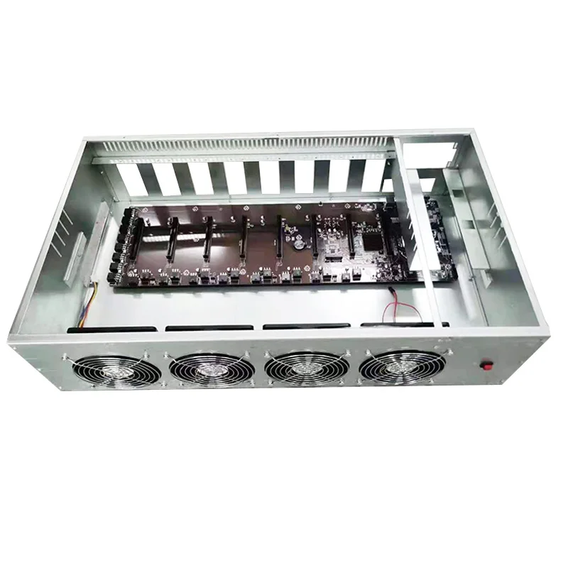 B85 847 847Pro 8 GPU rig case with B85 motherboard DDR3 64G ssd 65MM space power supply open air case Computer machine box