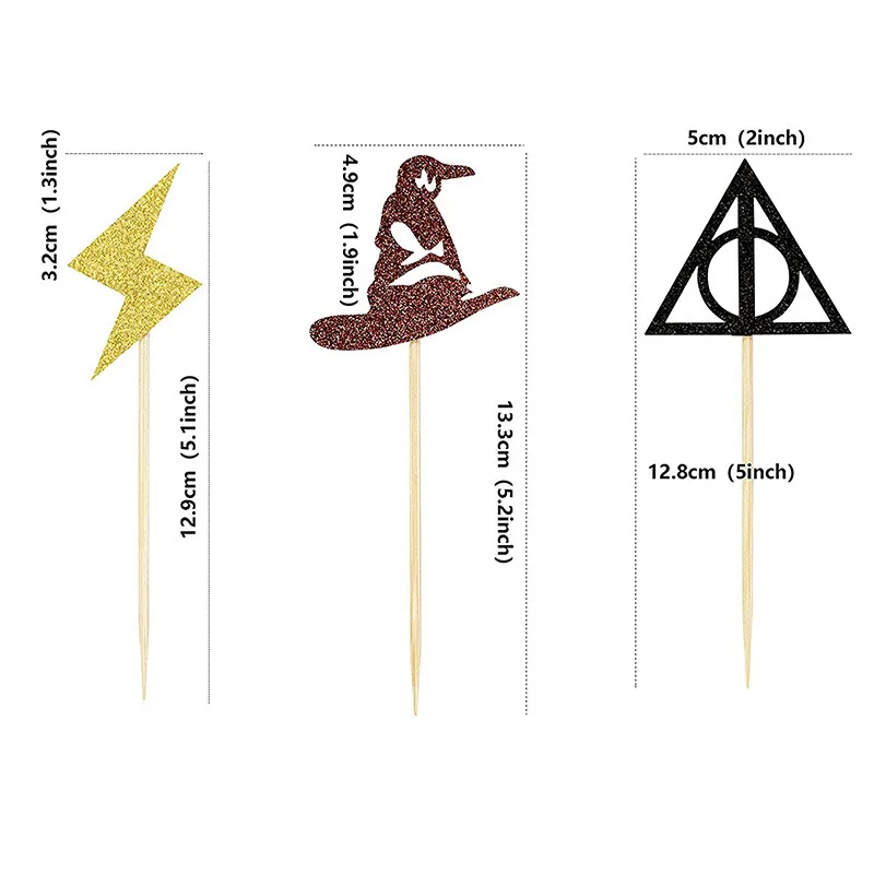 Cupcake Toppers Magical Inspired Cupcake Picks Magical School Wizard Theme Baby Shower Birthday Party Cake Decorations Supplie