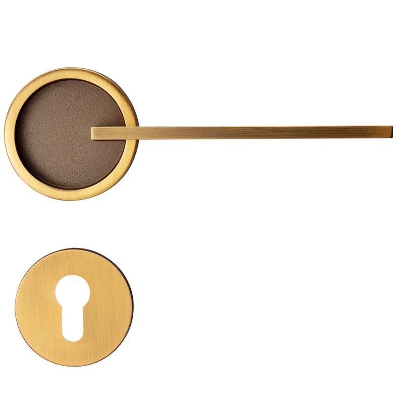 Modern Interior Zinc Alloy Door Lock Lever Handle New Style Wooden Handle for Hotel Bathrooms Steel Material