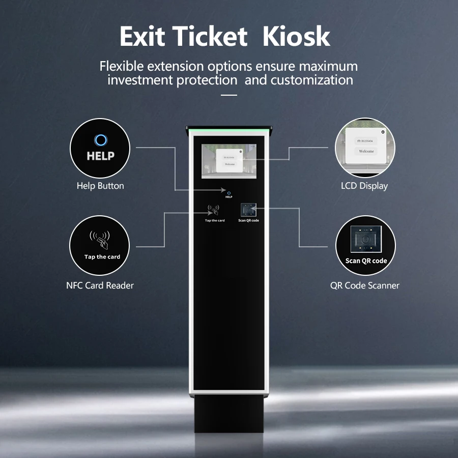Exit Ticket Station RP-EXIT-TS02 for Parking Meter Replacement NFC Card Ticket Parking System Solution