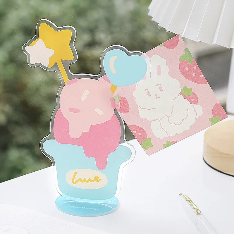 DAQIDO Factory Wholesale Acrylic Photo Clip,Message To Do Event Note Clip,Lovely Flowers Student Desktop Ornaments