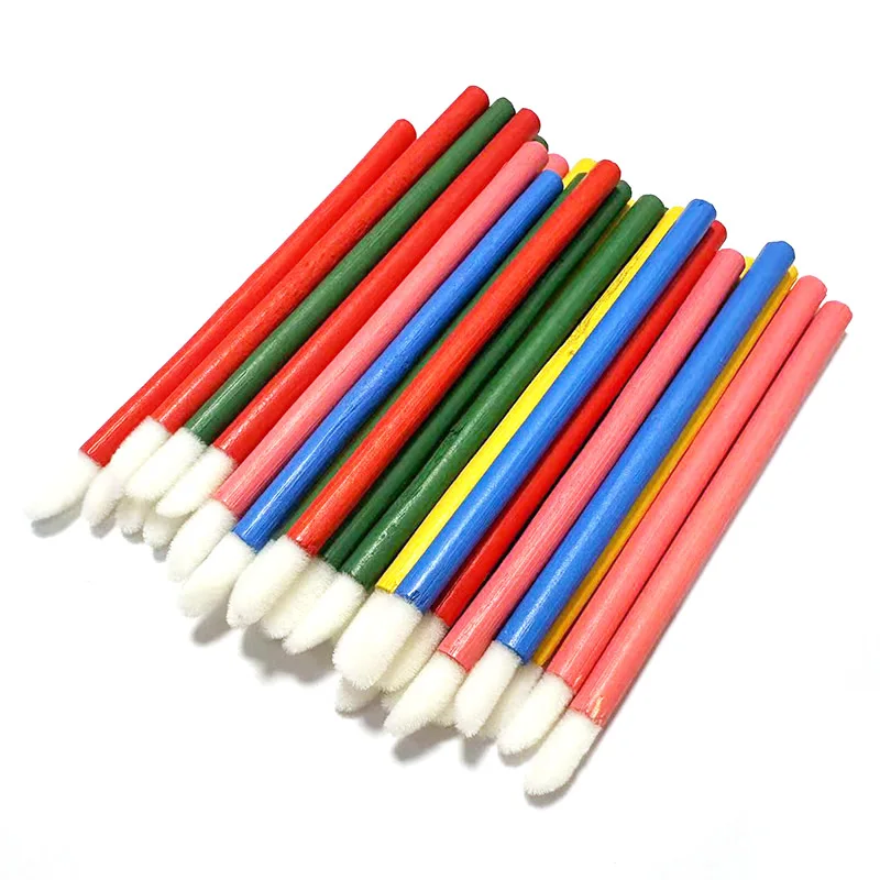Colorful bamboo lint-free eyelash glue applicator lip gloss wand