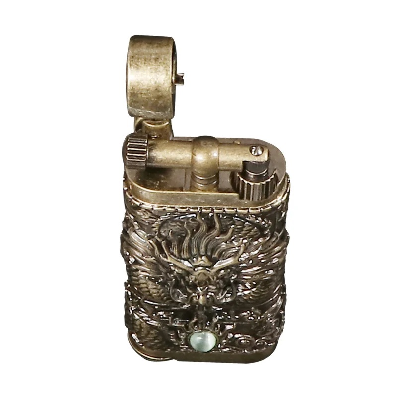 Futeng three-dimensional relief double fire direct windproof lighter Dragon Map Wheel Creative Lighter