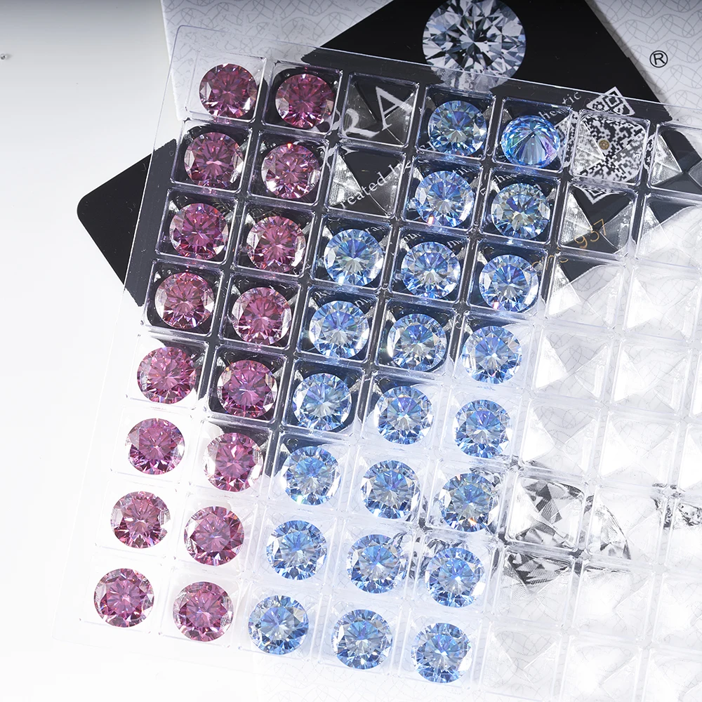 Moissanite Diamond Stone Wholesale Price Loose Green Champagne Grey Blue Black Yellow Pink Color Moissanite