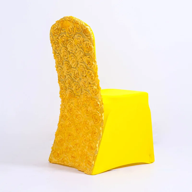 DEACORY wholesale banquet polyester fiber stretch spandex jacquard weave dining chair cover for wedding decoration