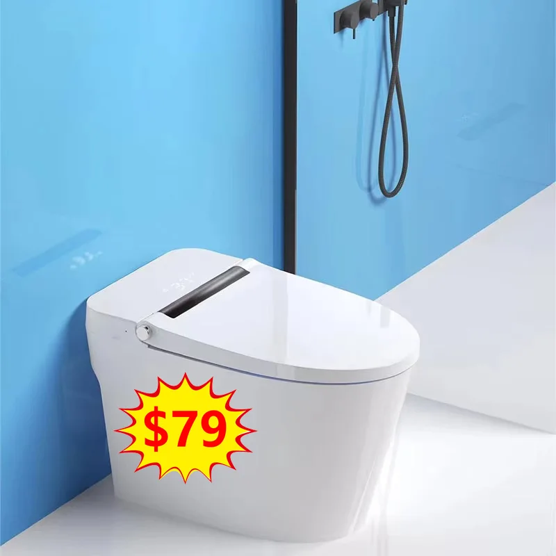 Modern automatic sanitary ware Floor Mounted Elongated Auto Flush Foot Sensor Concealed Water Tank WC Intelligent Smart Toilet