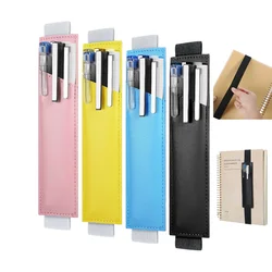 Adjustable Elastic Band Pen Holder Colorful Detachable PU Leather Pen Sleeve Pouch for Hardcover Journals Notebooks