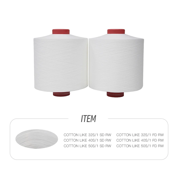 Manufacturer shuyuan 32S/1 SD RW polyester cotton like yarn fancy yarn polyester cotton yarn for Knitting