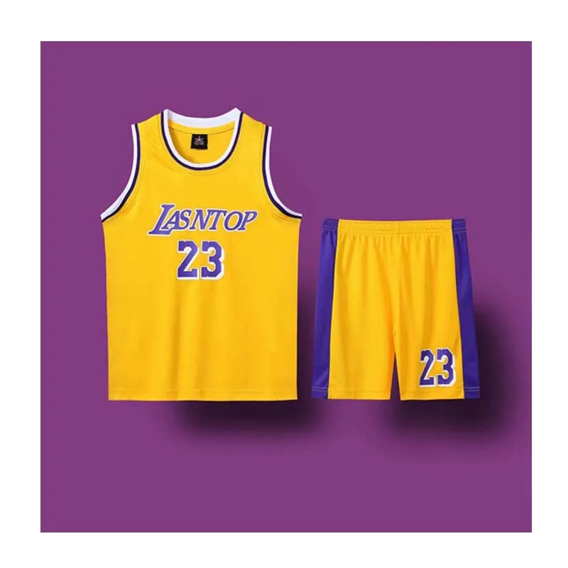 2019 Детские баскетбольные комплекты тренировочные костюмы с принтом номера 23 дышащая баскетбольная трикотажная форма Спортивная одежда