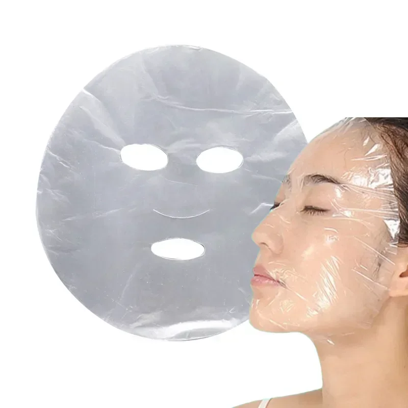 100pcs Plastic Face Film Wrapper Disposable Transparent Masks