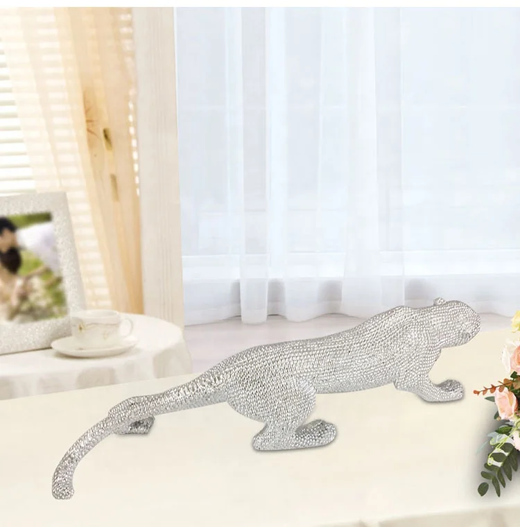  Exquisite polyresin crafts ornaments leopard resin animal statue for