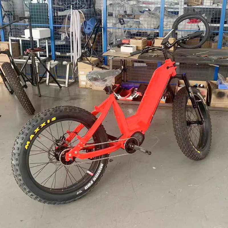 US warehouse Hot Selling Design Belt Drive Electric Fat Bike Long Range 52V E Bike Bafang Auto 5 Speeds