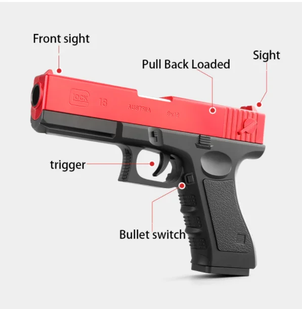 Игрушечный пистолет для детей, пластиковый игрушечный пистолет EVA M1911, развлекательные игрушки для детей