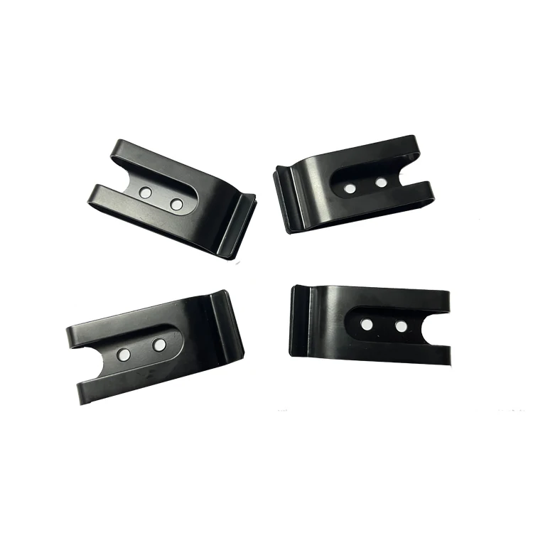 Customl Stamping Spring Clips Stainless Steel Sheet Metal Metal Belt Clip with black color