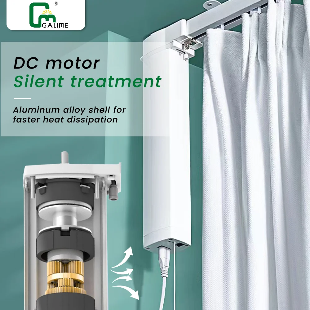 curtain rods for windows 3.2m M1964 smart curtain tuya wifi or zigbee electric motor curtain track for home and office