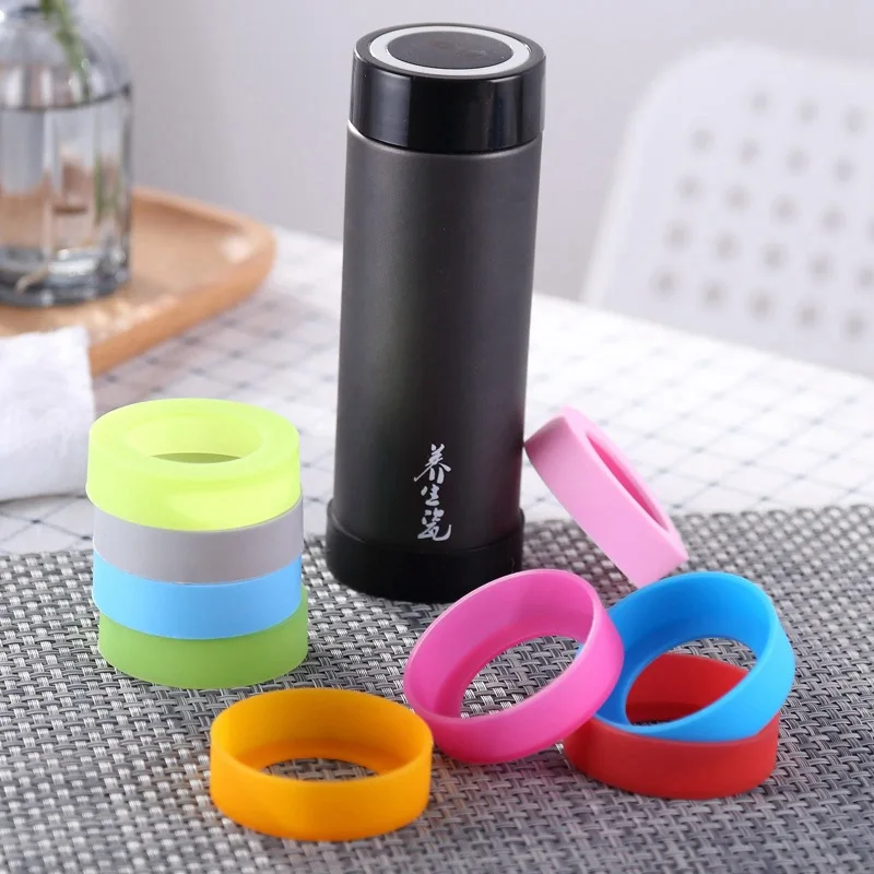 Round Silicone Cup Holder Heat Resistant Silicone Water Bottle Sleeve Cover