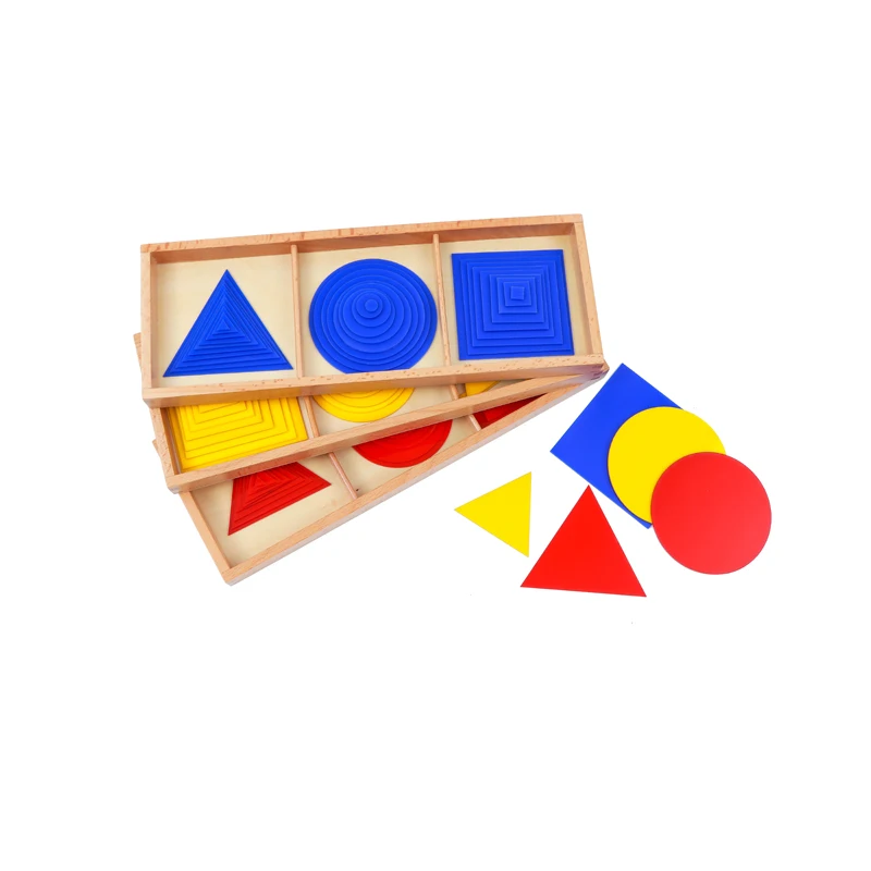 Wooden Montessori Mathematic Learning toys for kids -Circles, Squares, and Triangles