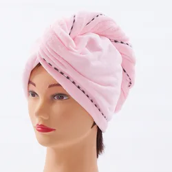 Многоцветная банная обертка для сушки головной убор полотенце для сухих волос из микрофибры