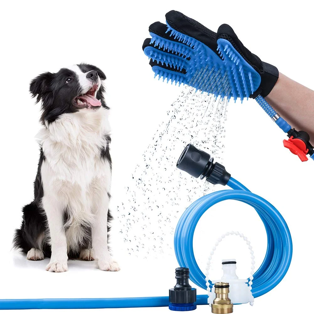 Pet Product Multi-function Pet Bathing Grooming Tool Dog Bathing Massaging Pet Hair Remover for Dog Bath with 3 Adapters