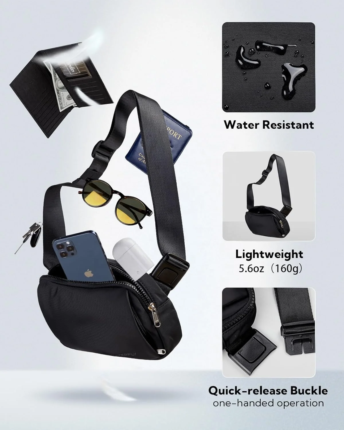 Stylish Hiking Jogging Running Woman and Man Sports Waist Bag