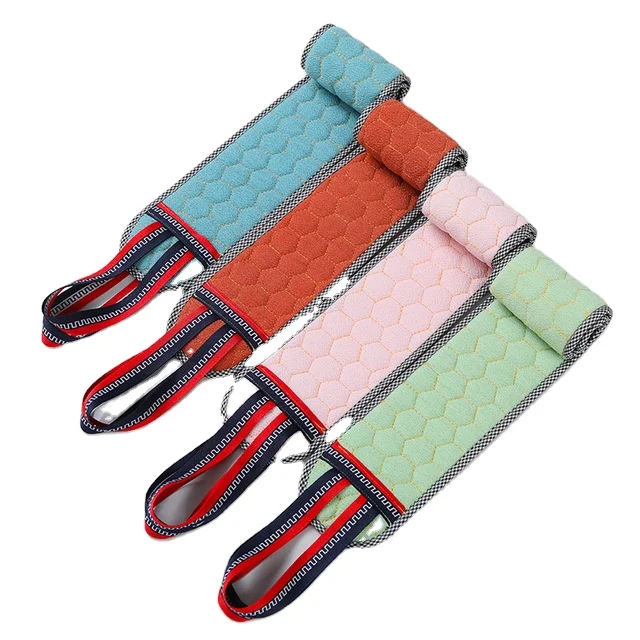 Loofah Body Massager Belt Silicone Scrubber and Bath Shower Wash Belt Brush Exfoliating Cleaning Features Belt Towel Natural