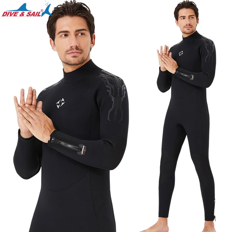 DIVE&SAIL High Quality 5mm Neoprene Wetsuits Mens Full Body Diving Wet Suit Women Long Sleeve Keep Warm Snorkeling Scuba Wetsuit