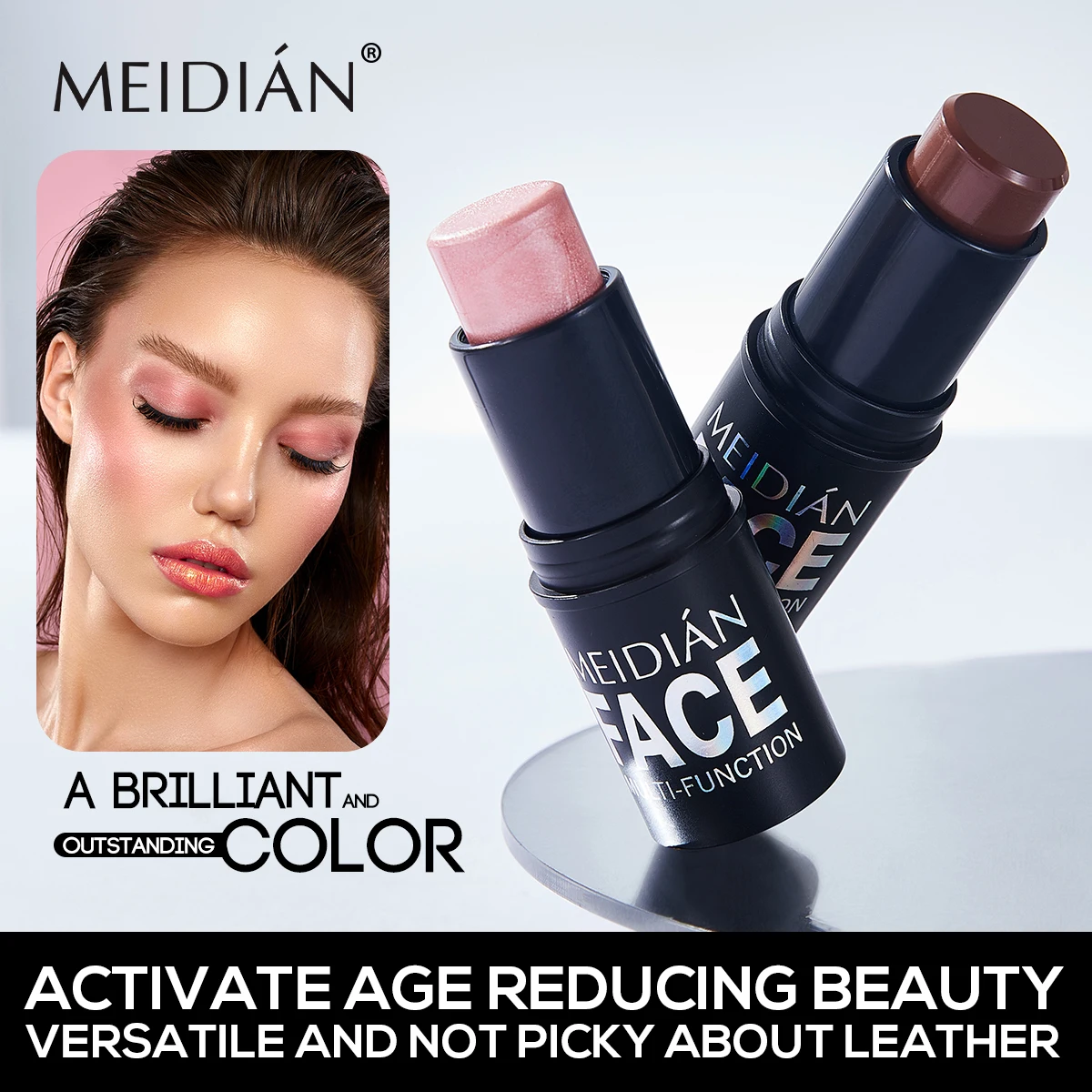 Wholesale cosmetic eyeshadow Makeup Blusher Moisturizing long lasting 6 colors cheek lip blush stick for lady face women beauty