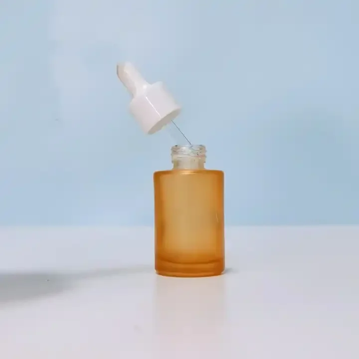 Great 100ml Amber Essential Oil Pipette Golden Dropper Head Glass Bottles For Skincare Essence Packing