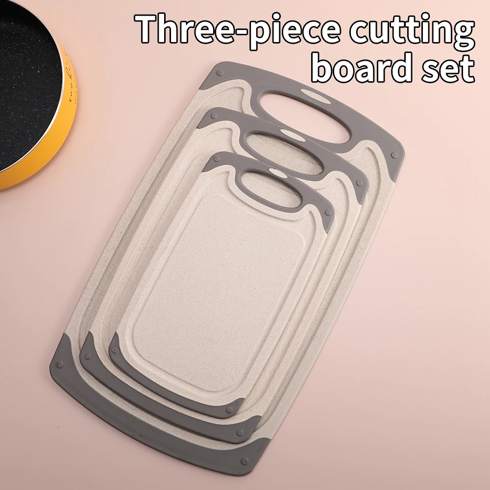 High Quality PP Material Kitchen Chopping Board Set Multisize Block Cutting Board in Rectangle Shape for Food Preparation