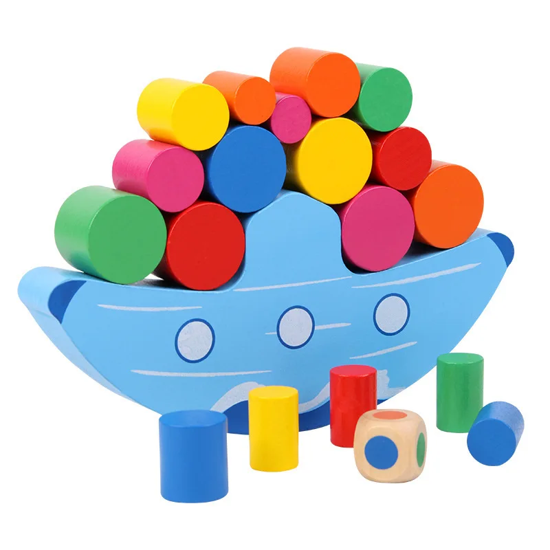 Wooden Moon Balance Toy For Children Space Balance multi-variable Building Blocks Early Education Puzzle Game