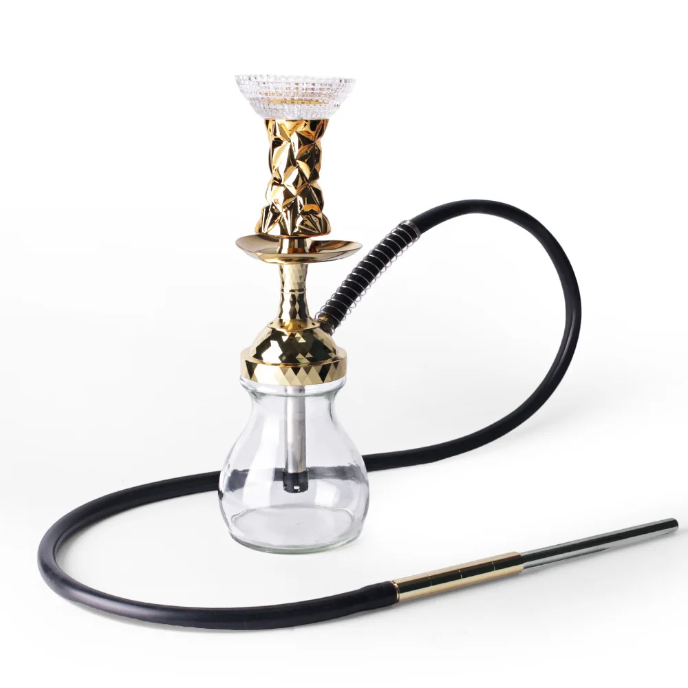 Wholesale Mini Delicate Hookah Gold Silver Diamond Surface Portable Luxury Shisha