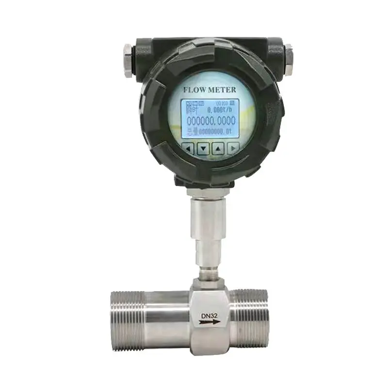 4-20mA Threaded Flange Connection Diesel Gasoline Methanol Liquid Turbine Flow Meter for water