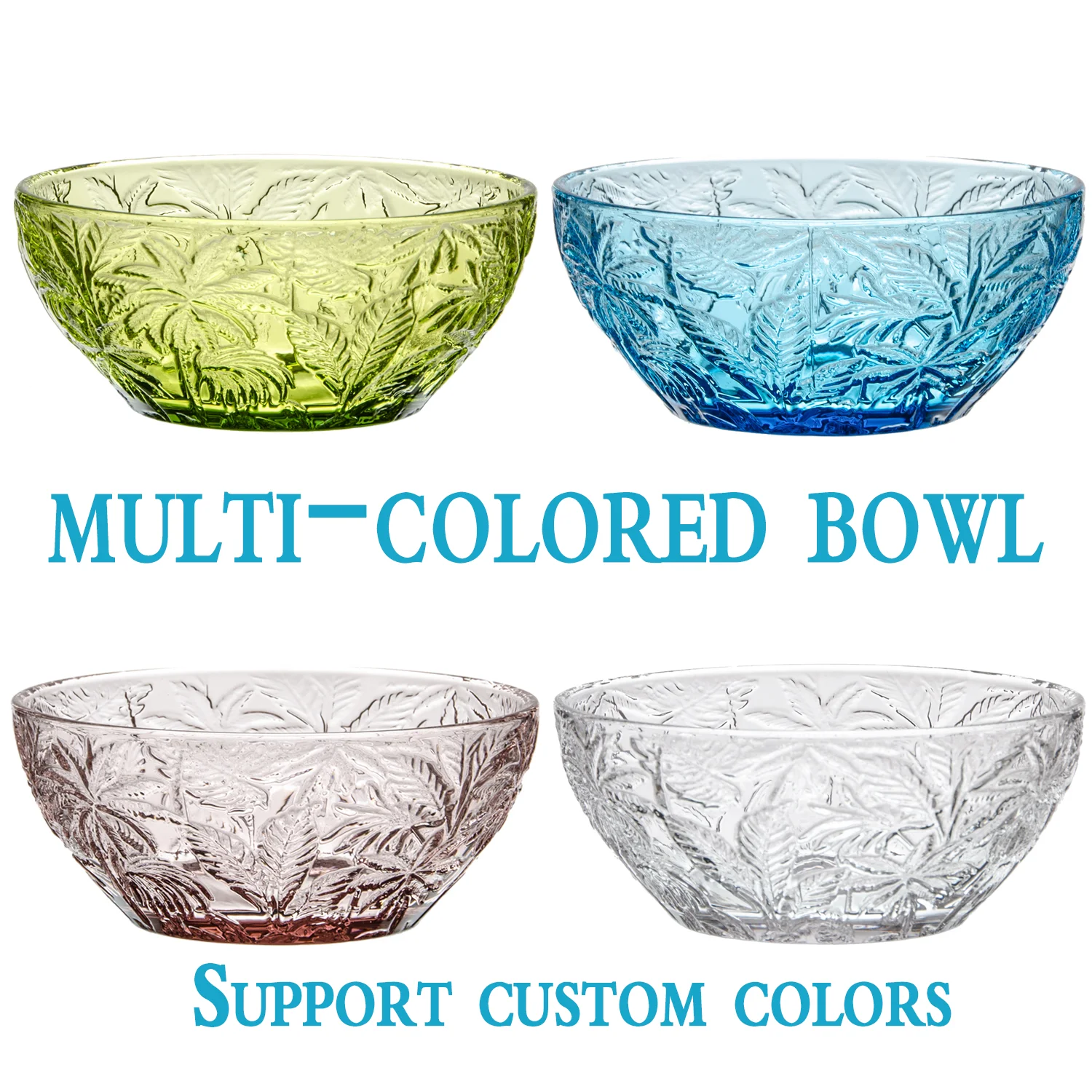 Wholesale Vintage Retro Coconut Tree Embossed Pressed Goblet Blue Pink Green Colored Glassware Cup Wine Glasses