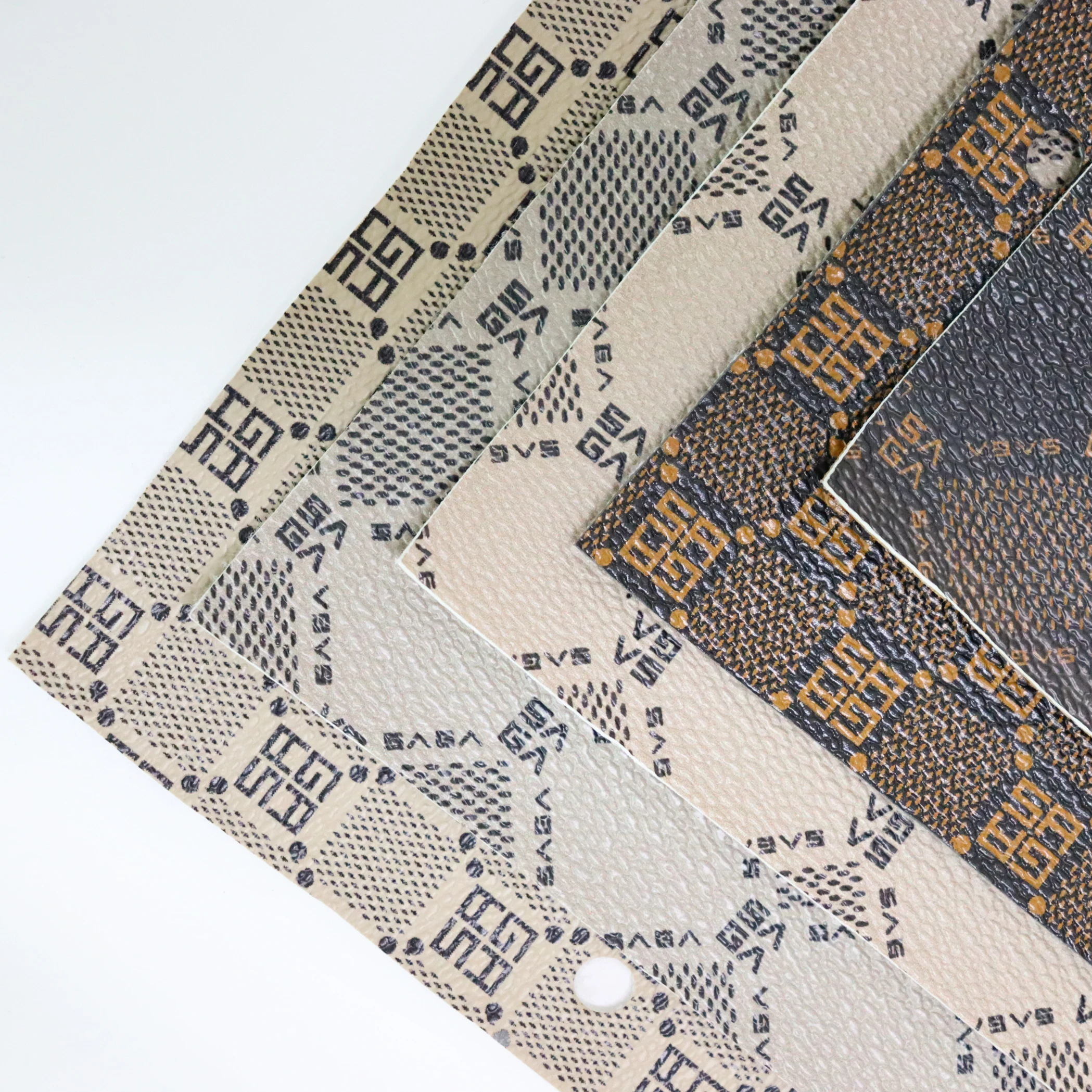 Custom Printed Microfiber Designer Leather Fabric Vegan Leather Rolls Pvc Synthetic Faux Leather