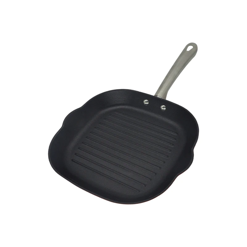 Легкая чугунная сковорода для жарки с растительным маслом, ручка из нержавеющей стали, набор сковородок для жарки