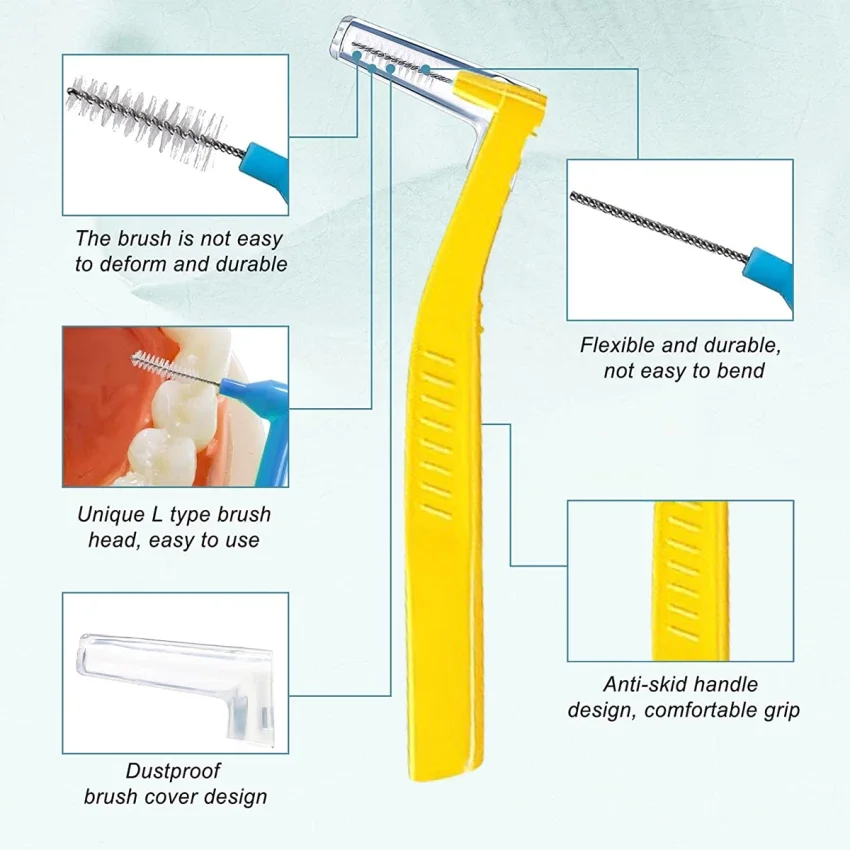 L type dental brush oral cleaning Interdental brush Orthodontic Dental Teeth Brush
