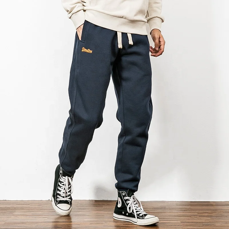 Спортивные штаны унисекс для бега на заказ, спортивные штаны с завышенной талией для бега, свободные спортивные штаны большого размера из органического хлопка, мужские брюки и штаны