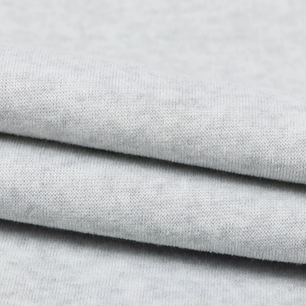 
ZM003-4 In-stock white 260gsm 100% polyester winter hoodies fleece knitted fabric 