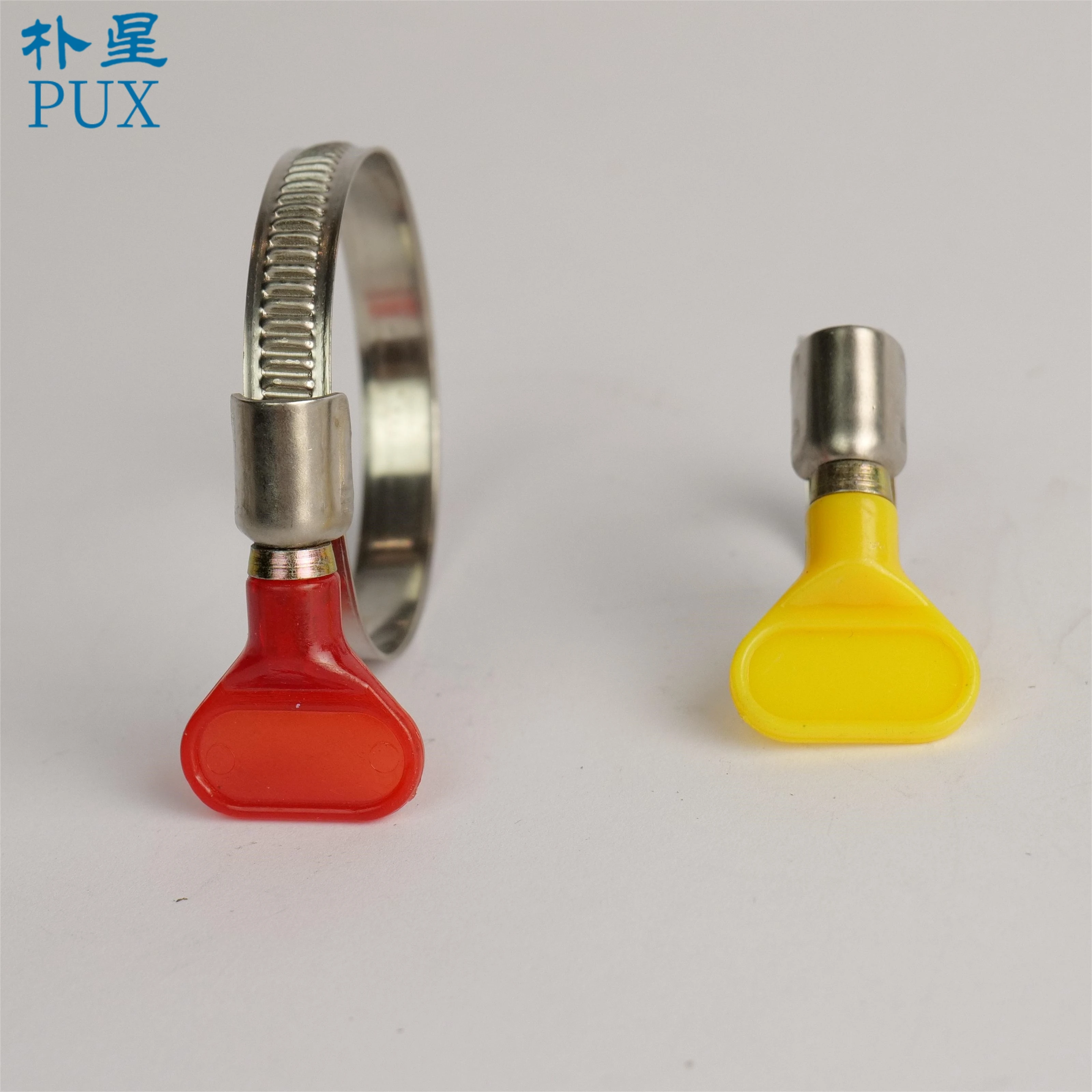 304 201 316 stainless steel American type hose clamp with plastic/metal butterfly key for pipe fitting gardening  19/22/25/32mm