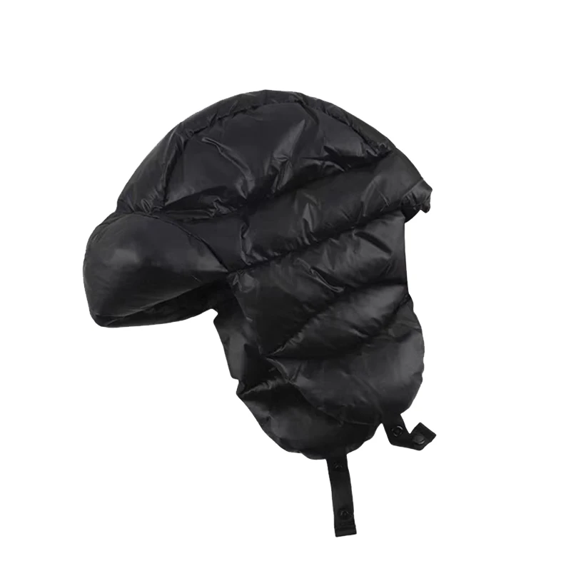 Winter Warm Down Hat With Ear Flaps Antifreeze Comfortable Outdoor Unisex Sport Cap For Hiking Climbing Skiing Cycling