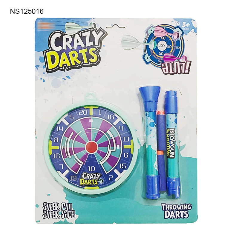 Kids Safety Plastic Shooting Game Toy Blow Gun Toy Foam Dart Bullets Foam Blow Dart Gun Toys