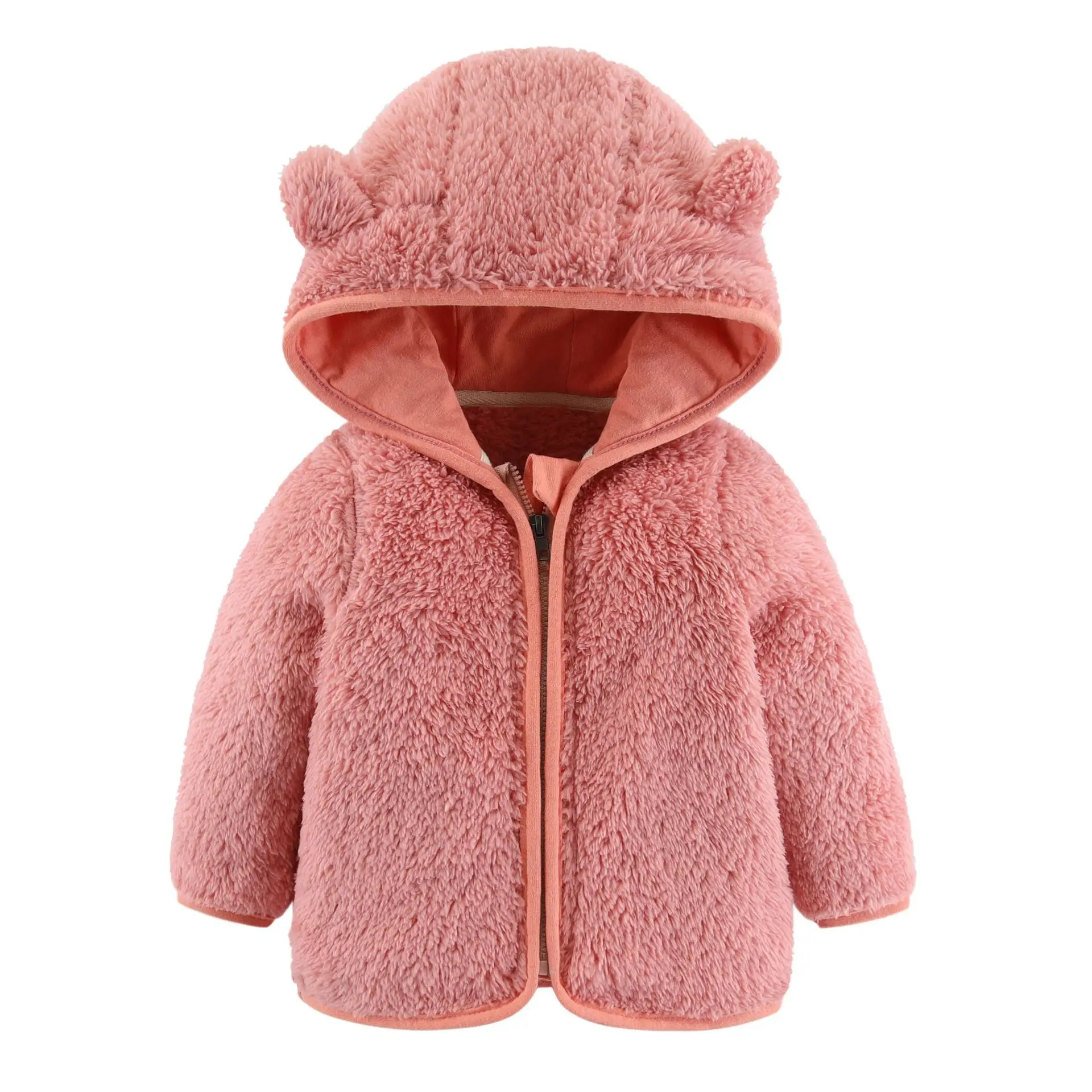 Baby Winter Clothes Polar Fleece Jacket Bear Ears Hat Cute Hooded Newborn Baby Top Warm Clothes for Kids Infant