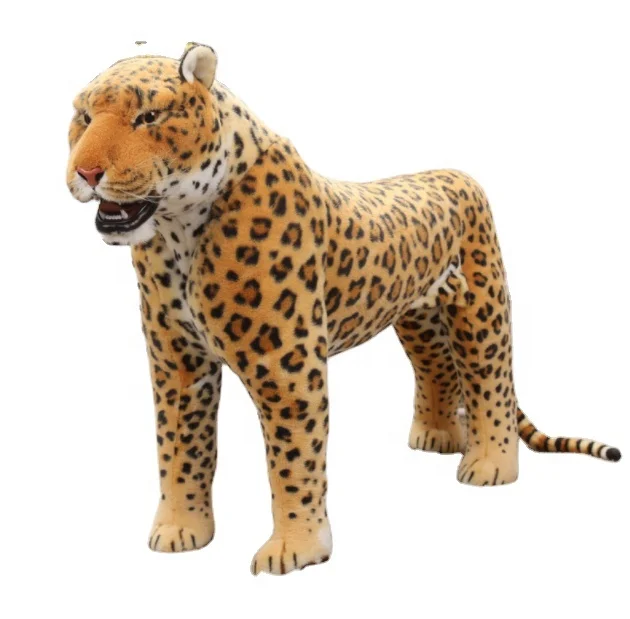 Animal Plush Toys Doll Plush Doll Cheetah Kids Toy For Home Statue Animal Doll Shopping Mall Tiger Lion Toys Bedroom Decoration