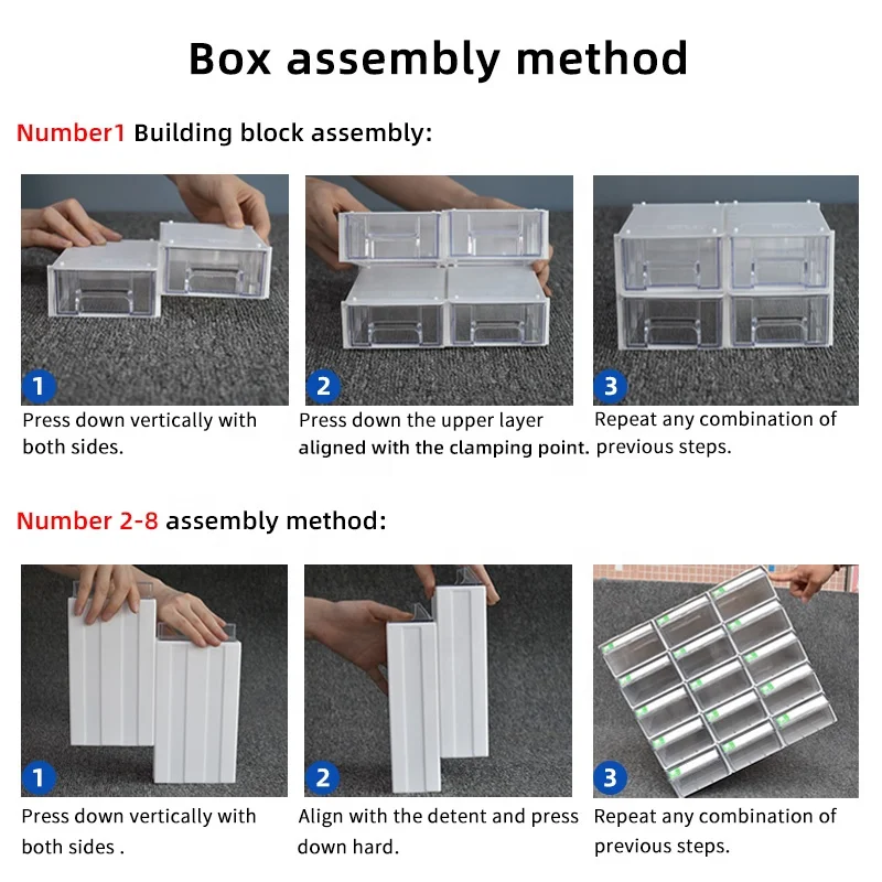 Hot selling Plastic Warehouse Transparent Drawer Spare Parts Nut And Bolt Hardware Storage Box
