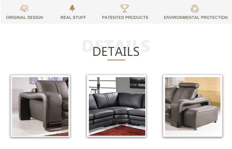 Modern Luxury Villa Sofa Sectional Leather Couch Corner Modular White Leather Living Room Sofa Sets