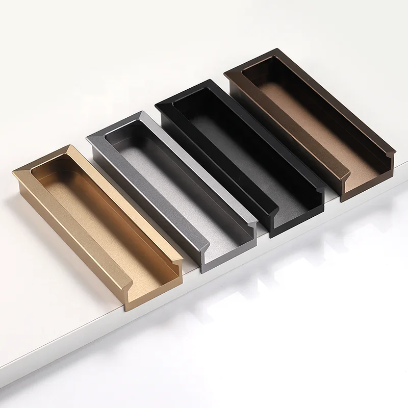 Hidden Handle Aluminum Alloy Luxury Simple Furniture Handle Customization Profile Cabinet Wardrobe Handle Furniture Hardware