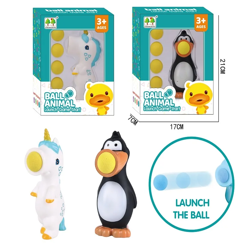 Amazon New Design Animals Squeeze Popper Toys Pop PVC Foam EVA Ball Toy Children Gift Shoot For Kids
