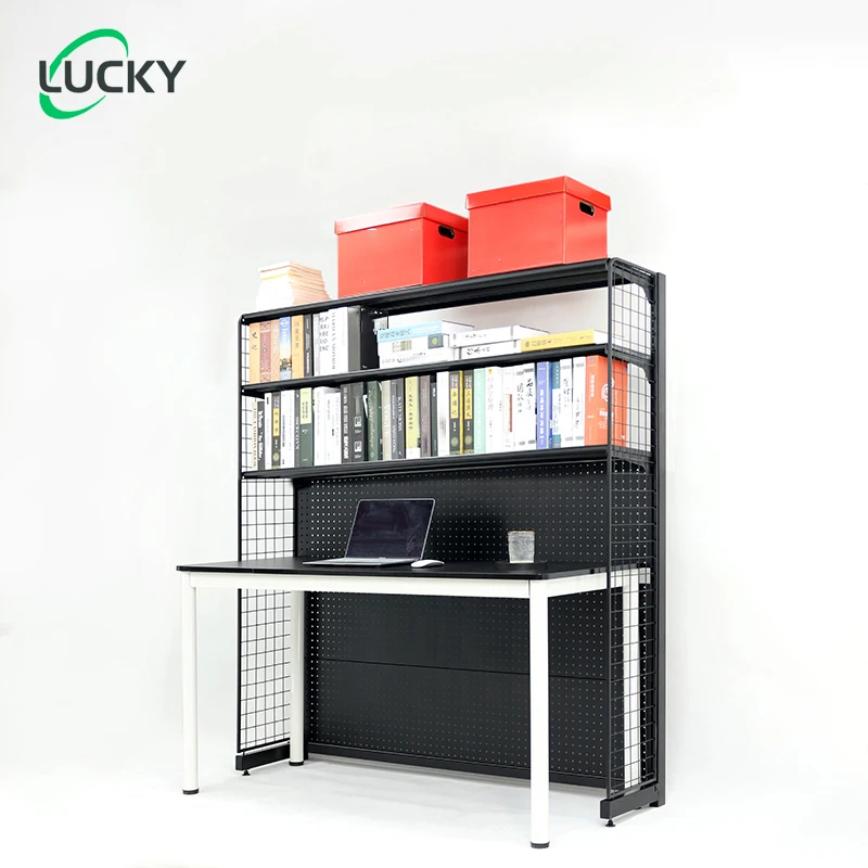 Leke Hole Orifice Plate Metal storage rack Gaming Standing Shelf Units Home Office cabinets with Metal Pegboard